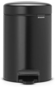 Κάδος απορριμμάτων με πεντάλ Brabantia NewIcon 649001, 3 L, Ομαλό κλείσιμο, Αντιολισθητική βάση, Μαύρο