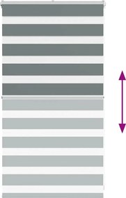 vidaXL Ζέβρα τυφλή Σκούρο Γκρι Πλάτος υφάσματος 65,9 εκ. Πολυεστέρας