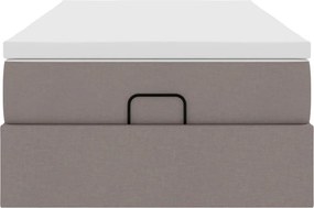 vidaXL Οθωμανικό κρεβάτι με στρώμα Taupe 90x200cm ύφασμα