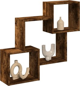 vidaXL Ντουλάπι Τοίχου Καπνιστή Δρυς 78x18x71 εκ. Επεξεργασμένο Ξύλο