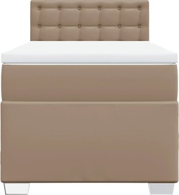 vidaXL Κρεβάτι Boxspring με Στρώμα Καπουτσίνο 100x200εκ.από Συνθ.Δέρμα