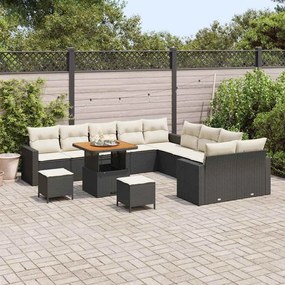 vidaXL Σετ Καναπέ Κήπου 13 pcs Μαύρο συνθετικό ρατάν
