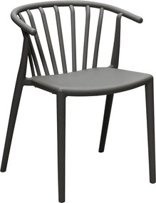 Πολυθρόνα Zelma pakoworld pp σε ανθρακί απόχρωση 55x53x73εκ