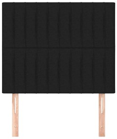 vidaXL Κεφαλάρι Κρεβατιού Μαύρο 100x5x118/128 εκ. Ύφασμα