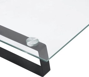 vidaXL Βάση Οθόνης Μαύρη 60x20x8 εκ. από Ψημένο Γυαλί και Μέταλλο