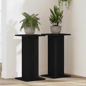 vidaXL Βάση φυτών 2 pcs Μαύρη Οξυά 30 x 30 x 60 cm Επεξεργασμένο ξύλο