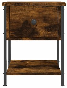 vidaXL Κομοδίνα 2 τεμ Καπνιστή Δρυς 34x35,5x45εκ. Επεξεργασμένο Ξύλο