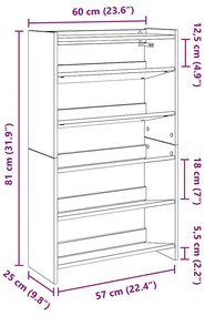 ΡΑΦΙ ΠΑΠΟΥΤΣΙΩΝ  ΓΚΡΙ SONOMA 60X25X100 CM ΚΑΤΑΣΚΕΥΑΣΜΕΝΟ ΞΥΛΟ 859874