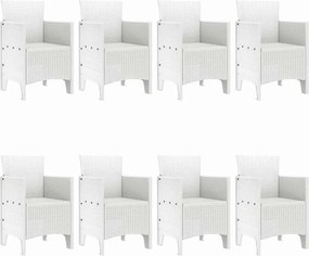 vidaXL Σέτ φαγητού για κήπο 9 pcs Λευκό Πολυπροπυλένιο