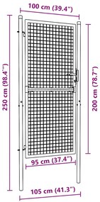 vidaXL Πόρτα Περίφραξης Πράσινη 100x200 εκ. από Ατσάλι