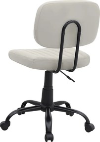 Καρέκλα γραφείου Romano Megapap από τεχνόδερμα χρώμα λευκό 46x53x79/86εκ.