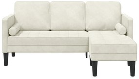 vidaXL καναπές L με σχήμα L κρεμ 173x131x67 εκ. βελούδο