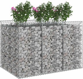vidaXL Ανασηκωμένο κρεβάτι gabion 2 pcs Ασημί