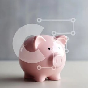 Intra Συλλεκτικό Ξύλινο Παζλ Plywood  4mm - Ροζ κουμπαράς σε ελαφριά επιφάνεια Σε Ξύλινο Κουτί - Διαστάσεις: 10x10 cm – 25 κομμάτια