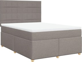 vidaXL Κρεβάτι Boxspring με Στρώμα Taupe 140x190 εκ. Υφασμάτινο