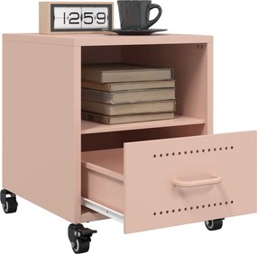 vidaXL Κομοδίνο Ροζ 36x39x43,5 εκ. από Χάλυβα