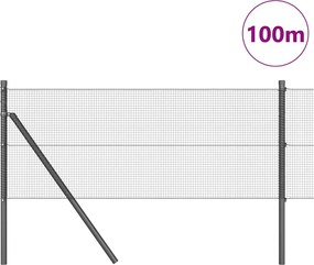 vidaXL Στύλος Περιφράξεων Γκρι 100 x 0,5 μ (12 x 12 mm πλέγμα)