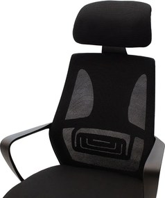 Καρέκλα γραφείου διευθυντή Dolphin pakoworld με ύφασμα mesh χρώμα μαύρο