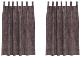 vidaXL Κουρτίνα με κουρτίνες 2 pcs Καφέ 175 x 140 εκ. Βελούδο