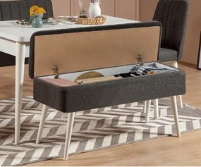 Extendable Dining Table &amp; Chairs Set (5 Pieces) Vina 1053 - 4 - Anthracite, White White
Anthracite