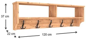 Κρεμάστρα τοίχου Soto Megapap από μελαμίνη χρώμα pine oak 120x22x37εκ.