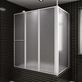 Διαχωριστικό Μπάνιου Επιτοίχιο Σχήμα L 70x120x137εκ 4 Πτυσσόμενα Πάνελ