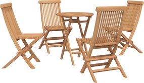 vidaXL Σετ Κήπου 5 τμχ. Καφέ Συμπαγές ξύλο teak