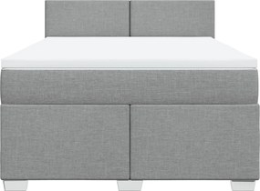 vidaXL Κρεβάτι Boxspring με Στρώμα Αν. Πράσινο 160x200εκ Υφασμάτινο