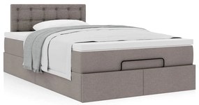 VidaXL Οθωμανικό κρεβάτι με στρώμα Taupe 120x190 cm Ύφασμα
