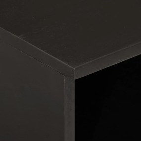 Κομοδίνο Μαύρο 40 x 33 x 46 εκ. από Μασίφ Ξύλο Μάνγκο - Μαύρο