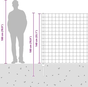 vidaXL Περίφραξη Euro με Στήλη 10 x 1,4 μ Γαλβανισμένος Χάλυβας Ασημί