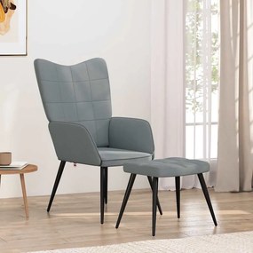 vidaXL Πολυθρόνα Relax Ανοιχτό Γκρι Υφασμάτινη με Σκαμπό