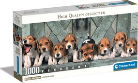 Clementoni Παζλ Panorama High Quality Collection Σκυλάκια Beagles 1000 τμχ - Compact Box