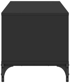 vidaXL Έπιπλο TV Μαύρο 102x40x41εκ Επ Ξύλο/Ατσάλι Ηλ Βαφή Πούδρα