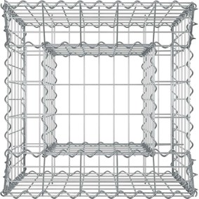 vidaXL Ανασηκωμένο κρεβάτι gabion Ασημί