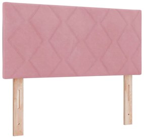 vidaXL Κρεβάτι με ελατήρια με στρώμα Ροζ 120 x 190 cm Βελούδο