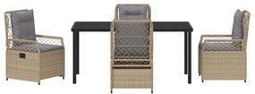 vidaXL Σέτ φαγητού για κήπο 5 pcs Μπέζ και Ανοιχτό Γκρι