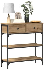 vidaXL Τραπέζι Κονσόλας με συρτάρι artisan δρυς 72.5 x 25 x 75 εκ