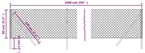 vidaXL Συρματόπλεγμα Περίφραξης Πράσινο 0,8 x 10 μ. με Στύλους