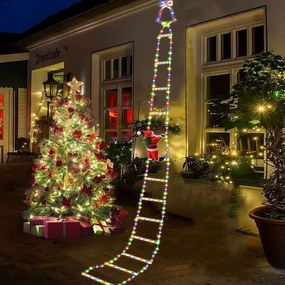 Χριστουγεννιάτικα φωτάκια σκάλα με Άη Βασίλη 1.5m RGB - Christmas deco ladder lights-082324-190746