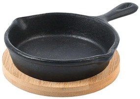 Τηγάνι Μαντεμένιο Με Βάση Iron 01-18672 Φ10cm/16x11,5x3,3cm Natural-Black Estia 10cm Cast Iron,Bamboo