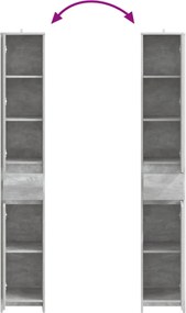 vidaXL Ντουλάπι Μπάνιου Γκρι Σκυροδέματος 30 x 33 x 190 εκ.