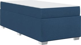vidaXL Σκελετός Κρεβατιού με στρώμα Μπλε 100 x 200 cm ύφασμα