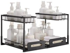 VEVOR 2-Tier Wire Pull Out Cabinet Under Sink Basket Organizer 10.7"x14.2" 2PCS