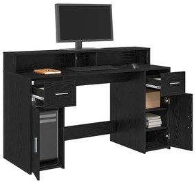 vidaXL Γραφείο Μαύρης Δρυός 140x55x91 εκ. Επεξεργασμένο Ξύλο