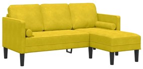 vidaXL Γωνιακός Καναπές Κίτρινος 173x131x67 εκ. Βελούδο