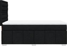 vidaXL Κρεβάτι Boxspring με Στρώμα Μαύρο 90x190 εκ.Υφασμάτινο