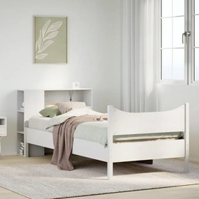 vidaXL Σκελετός Κρεβ. Χωρίς Στρώμα Λευκό 75x190 εκ Μασίφ Πεύκο
