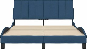 VidaXL Πλαίσιο κρεβατιού χωρίς στρώμα Hanko Μπλε 120x200 cm Ύφασμα