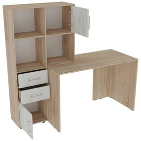 Γραφείο με βιβλιοθήκη Scarlet sonoma - λευκό 161x60x150 εκ. 161x60x150 εκ.